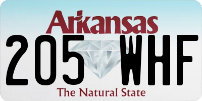 AR license plate 205WHF
