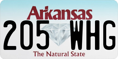 AR license plate 205WHG