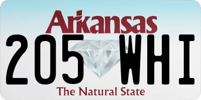 AR license plate 205WHI