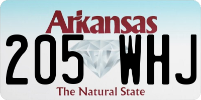 AR license plate 205WHJ