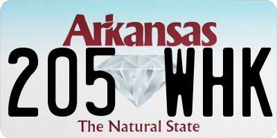 AR license plate 205WHK