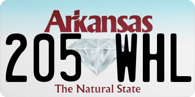 AR license plate 205WHL