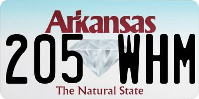 AR license plate 205WHM