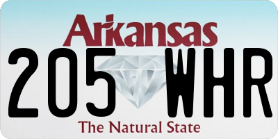 AR license plate 205WHR