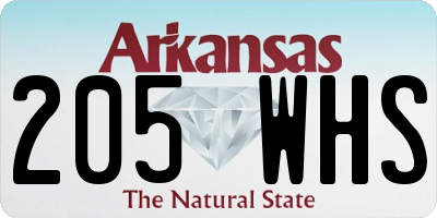 AR license plate 205WHS