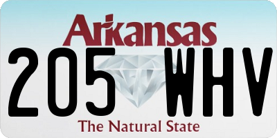 AR license plate 205WHV
