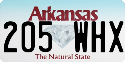 AR license plate 205WHX
