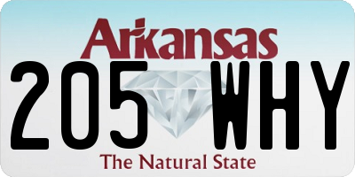 AR license plate 205WHY