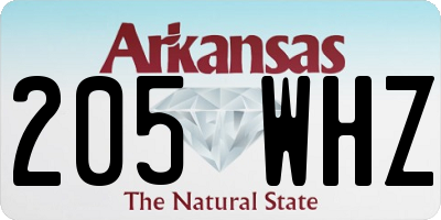 AR license plate 205WHZ