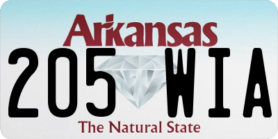 AR license plate 205WIA