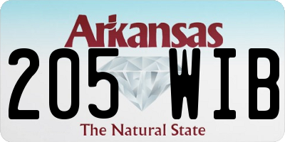 AR license plate 205WIB