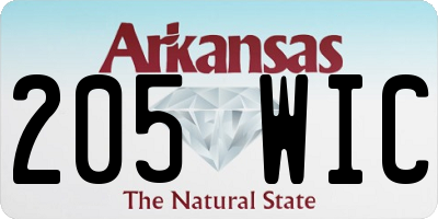 AR license plate 205WIC
