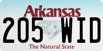 AR license plate 205WID