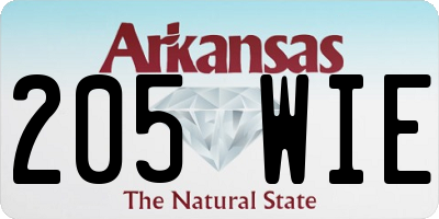 AR license plate 205WIE