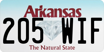 AR license plate 205WIF