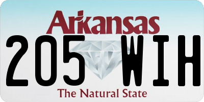 AR license plate 205WIH