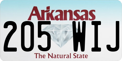 AR license plate 205WIJ