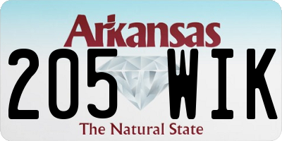 AR license plate 205WIK