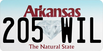 AR license plate 205WIL