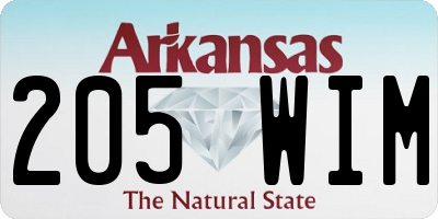AR license plate 205WIM