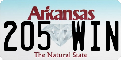 AR license plate 205WIN