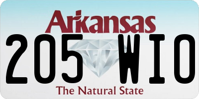 AR license plate 205WIO