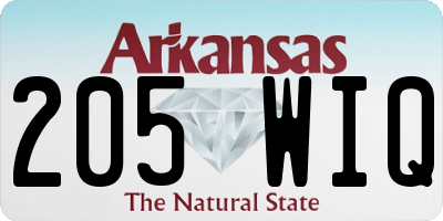 AR license plate 205WIQ