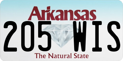AR license plate 205WIS