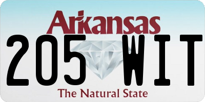 AR license plate 205WIT