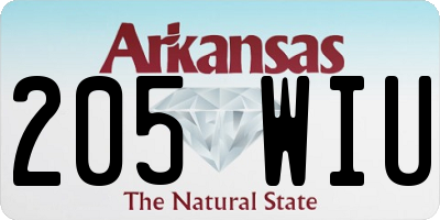 AR license plate 205WIU