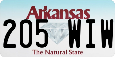 AR license plate 205WIW