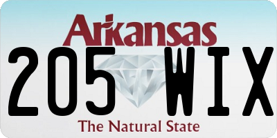 AR license plate 205WIX