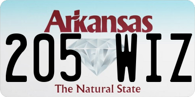 AR license plate 205WIZ