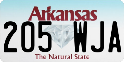 AR license plate 205WJA