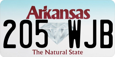 AR license plate 205WJB