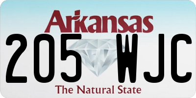 AR license plate 205WJC