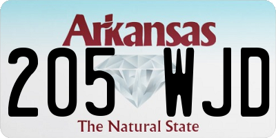 AR license plate 205WJD