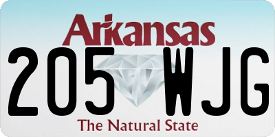 AR license plate 205WJG