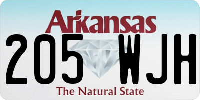 AR license plate 205WJH