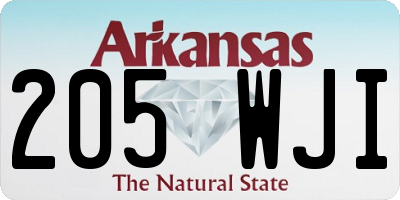 AR license plate 205WJI