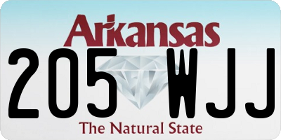 AR license plate 205WJJ