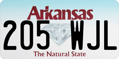 AR license plate 205WJL