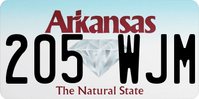 AR license plate 205WJM