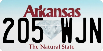 AR license plate 205WJN