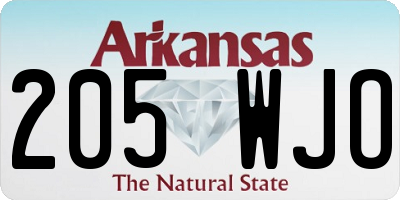 AR license plate 205WJO