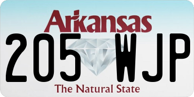 AR license plate 205WJP