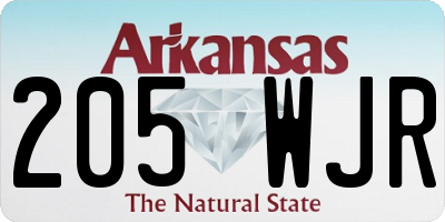 AR license plate 205WJR