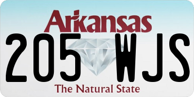 AR license plate 205WJS