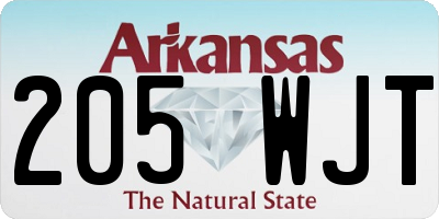 AR license plate 205WJT