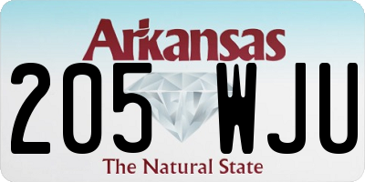 AR license plate 205WJU